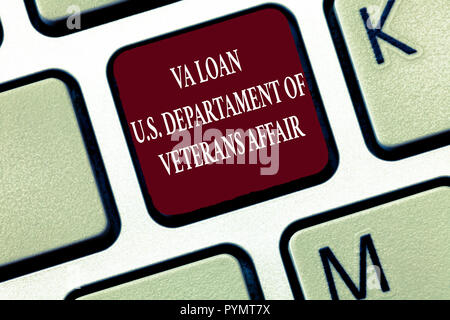 Signe texte montrant prêt Va U.S Departament des anciens combattants. Forces armées photo conceptuelle l'aide financière. Banque D'Images