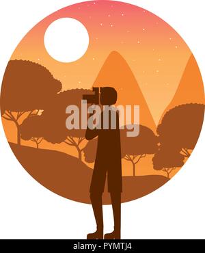 Le meilleur homme dans le paysage Illustration de Vecteur