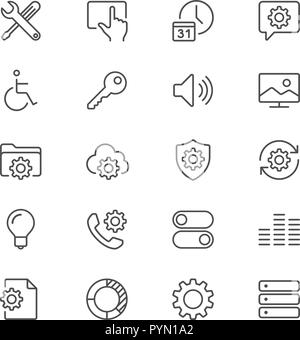 Mince paramètre icon set Illustration de Vecteur