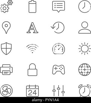 Mince paramètre icon set Illustration de Vecteur