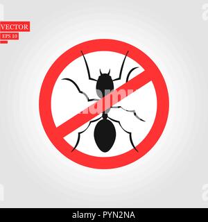 Ant warning sign on white - vector illustration eps10. Illustration de Vecteur