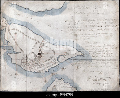 Vintage Maps / Cartes anciennes - battle map Bunker Hill pour ca. 1775 Banque D'Images
