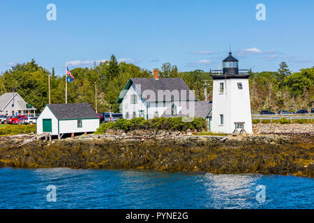 Grindle Point Light sur Islesboro dans l'île de la baie de Penobscot, dans le Maine aux États-Unis Banque D'Images