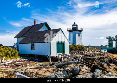 Grindle Point Light sur Islesboro dans l'île de la baie de Penobscot, dans le Maine aux États-Unis Banque D'Images