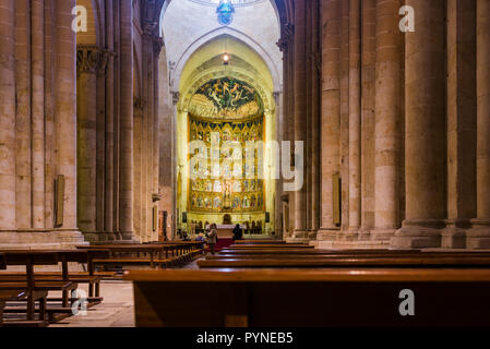 Nef de l'ancienne cathédrale, l'une des deux cathédrales de Salamanque, Castille et Leon, Espagne, Europe Banque D'Images