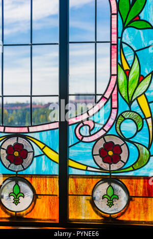 Casa Lis est un palais moderniste à Salamanque construit sur l'ancien mur de la muraille de la ville, où le musée d'Art Nouveau et Art déco est situé. Salamanque, C Banque D'Images