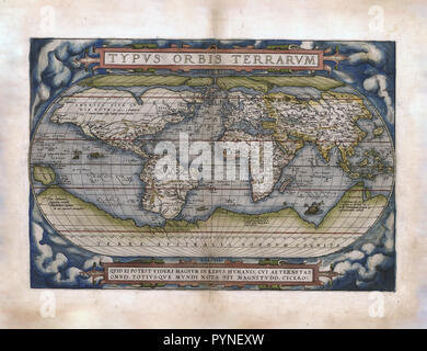 - Abraham Ortelius premier atlas du monde ca. 1570 - Theatrvm terrarvm orbis. - Orbis terrarvm Banque D'Images