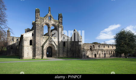 Voir l'abbaye de Kirkstall, un monastère cistercienne et près de Leeds, West Yorkshire Banque D'Images