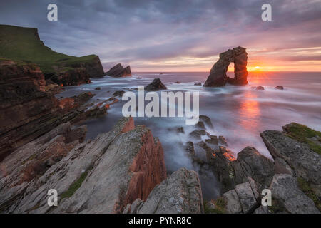 Gaada Stack, Foula, Shetland, Écosse Banque D'Images