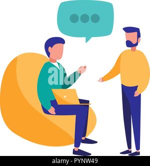 Les jeunes hommes dans le canapé vector illustration design Illustration de Vecteur