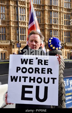 Londres, Royaume-Uni. 29 octobre, 2018. Budget Le jour de protestation contre Brexit,chambres,London.UK Crédit : michael melia/Alamy Live News Banque D'Images