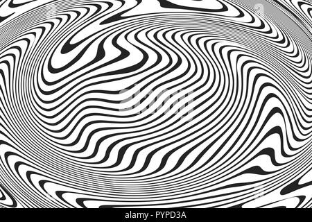 Des lignes ondulées d'épaisseur différente qui fait d'un modèle original. abstract background vector de demi-teinte Illustration de Vecteur