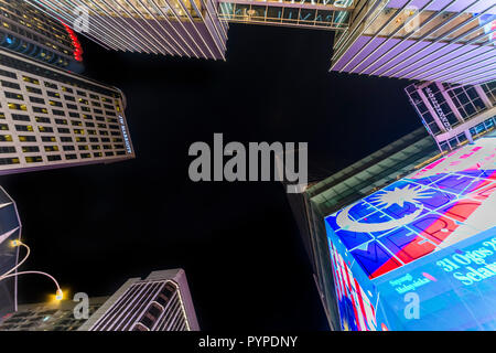 KUALA LUMPUR, 14 août 2018 - nuit vue du ciel centre commercial Pavillion de bâtiments à l'animation de quartier de Bukit Bintang Kuala Lumpur, Malaisie Banque D'Images