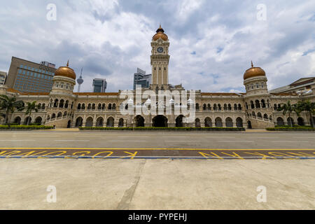 Vue sur le vide Bangunan Sultan Abdul Samad building du Merdeka Square, place de l'indépendance, à Kuala Lumpur, Malaisie Banque D'Images