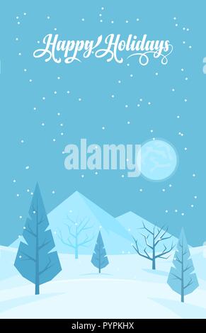 Paysage abstrait d'hiver Illustration de Vecteur