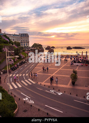 Biarritz , France . Juillet 07 2018 Front de mer à Biarritz, France Banque D'Images