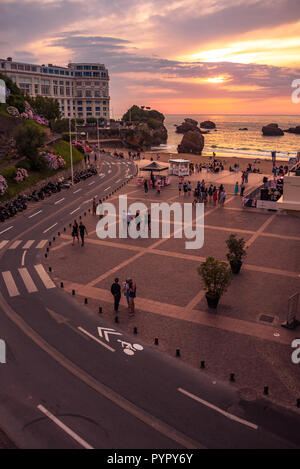 Biarritz , France . Juillet 07 2018 Front de mer à Biarritz, France Banque D'Images