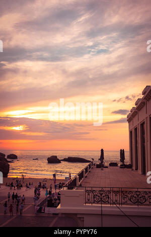 Biarritz , France . Juillet 07 2018 Front de mer à Biarritz, France Banque D'Images