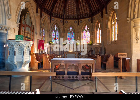 Une vue rapprochée de l'intérieur de l'église de Saint Thomas à Wells, Somerset, UK Banque D'Images