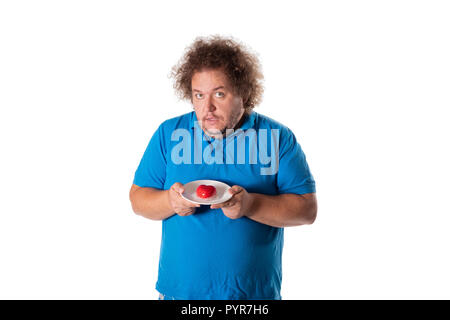 Gros homme drôle avec des ballons. Joyeux anniversaire. La joie et le plaisir Banque D'Images