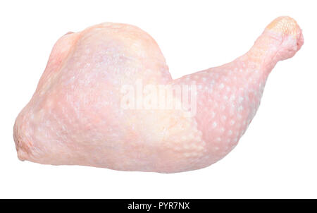 La viande de poulet crue fraîche, isolé sur fond blanc. Pilons de poulet ou de la jambe, vue du dessus. Banque D'Images