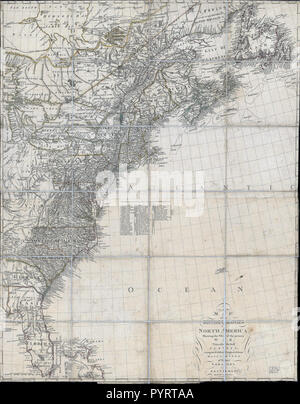 Vintage Maps / Cartes anciennes - une nouvelle carte des colonies britanniques en Amérique du Nord, qui fais le siège de la guerre actuelle, prises à partir des meilleurs sondages Banque D'Images