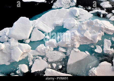 Océan Arctique - un floe glisse vers le bas du côté tribord de la garde-côte de Healy 19 Août, 2009. Banque D'Images