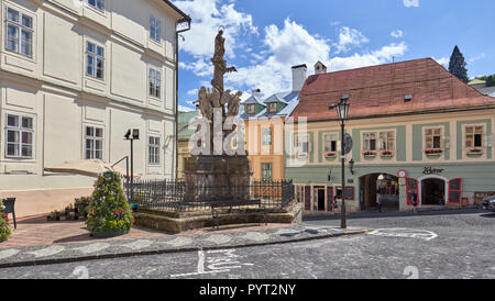 Place de la mairie à Banska Stiavnica, Slovaquie Banque D'Images