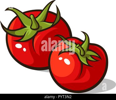 Vector illustration de tomates mûres isolated on white Illustration de Vecteur