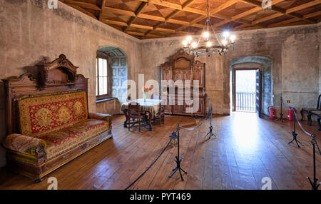 Une pièce à l'intérieur Château Orava en Slovaquie Banque D'Images