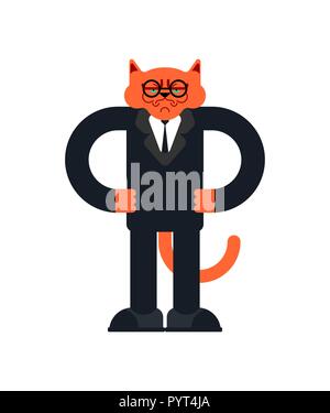 Cat d'affaires. Animal de l'homme d'affaires. Vector illustration Illustration de Vecteur