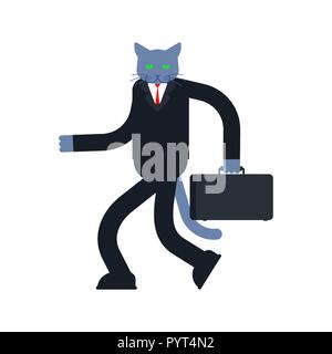 Cat d'affaires. Animal de l'homme d'affaires. Vector illustration Illustration de Vecteur