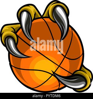 Oiseau Eagle Claw Holding Basketball Ball Illustration de Vecteur