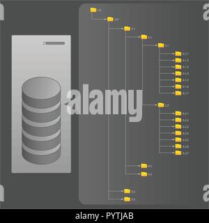 La structure des fichiers informatiques, dossiers, disques durs, Serveurs, Vector Illustration Illustration de Vecteur