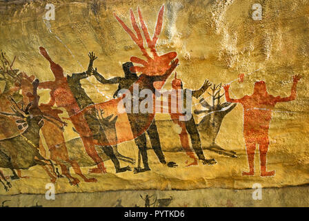 Peintures rupestres de répliques à Museo San Ignacio, Baja California Sur, Mexique Banque D'Images