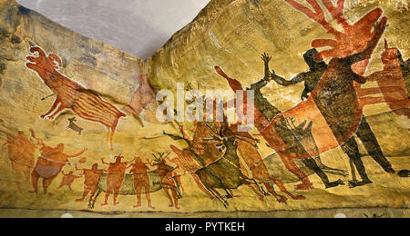 Peintures rupestres de répliques à Museo San Ignacio, Baja California Sur, Mexique Banque D'Images