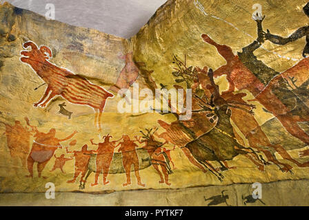 Peintures rupestres de répliques à Museo San Ignacio, Baja California Sur, Mexique Banque D'Images