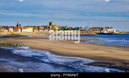 Hartlepool avec vue de la plage à Hartlepool Pointe Teesside Angleterre du Nord-Est Banque D'Images