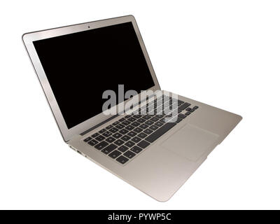 Ordinateur portable ultra mince moderne isolated on White Banque D'Images