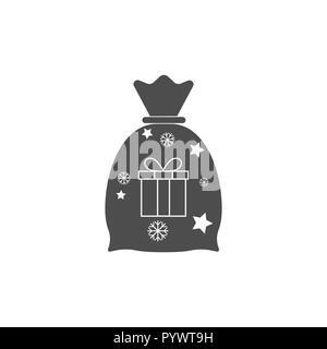 L'icône de Noël. Noël, le sac cadeau sac icône. Illustrations vectorielles. Modèle plat. Illustration de Vecteur