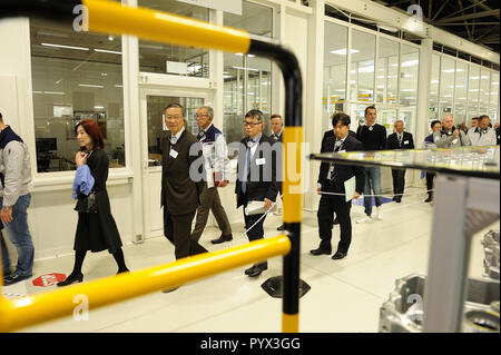 Walbrzych, Pologne. 30 octobre, 2018. Walbrzych, Pologne, Toyota Ouverture d'une nouvelle ligne de production d'entraînement hybride en Pologne. Banque D'Images