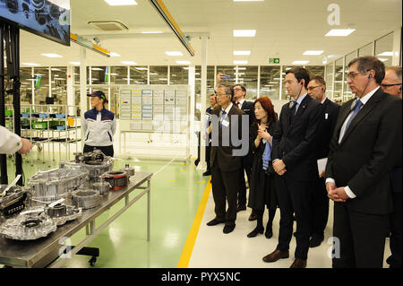 Walbrzych, Pologne. 30 octobre, 2018. Walbrzych, Pologne, Toyota Ouverture d'une nouvelle ligne de production d'entraînement hybride en Pologne. Banque D'Images