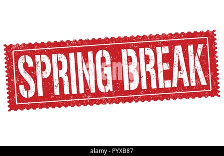 Spring Break signer ou apposer sur fond blanc, vector illustration Illustration de Vecteur