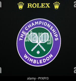 Pour le logo Rolex liens sponsorisés championnat de Wimbledon Banque D'Images