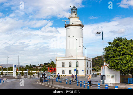 La Farola, la lampe, Phare, Malaga, Andalousie, Espagne Banque D'Images