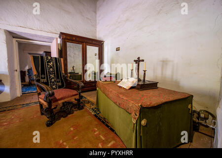 Intérieur de la Casa de Estudillo Museum, Old Town, San Diego, Californie. Banque D'Images