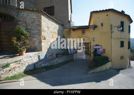 Il Conte Matto Restaurant à Trequanda, SI, Toscane, Italie Banque D'Images