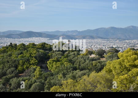 Le paysage dans le centre d'Athènes, Grèce Banque D'Images