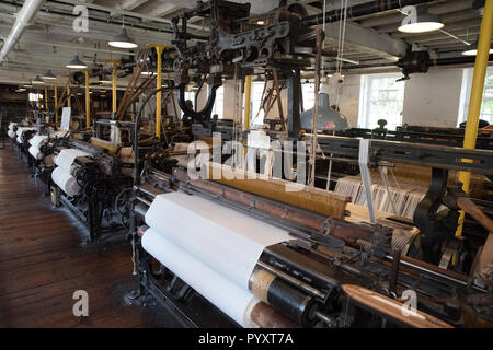 Le coton à Quarry Bank Mill, Styal, Cheshire, Angleterre Banque D'Images