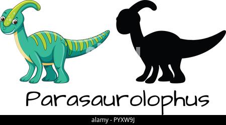 Ensemble de parasaurolophus illustration design Illustration de Vecteur